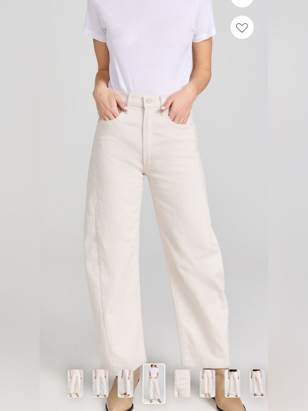 Mother half pipe ankle jeans in cream